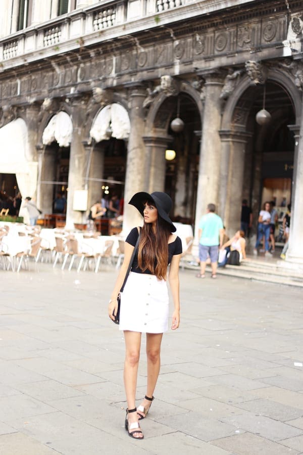 Anoushka Probyn Fashion Blog Venice Missguided Button Up Skirt 70's Floppy Hat Topshop