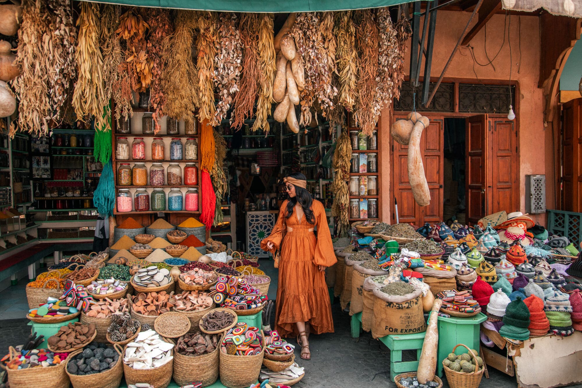 Marrakech Souks Spice Market Stall