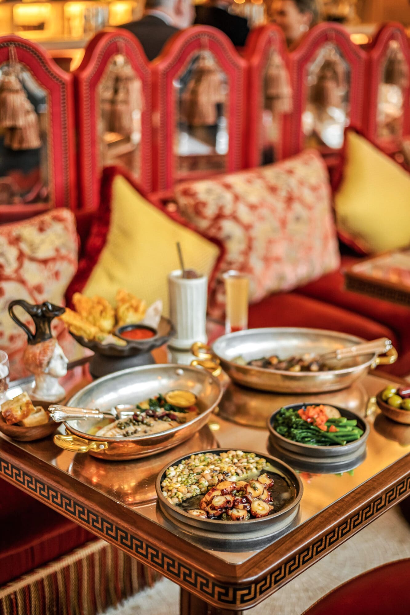 A selection of Mediterranean dishes at Bacchanalia Mayfair