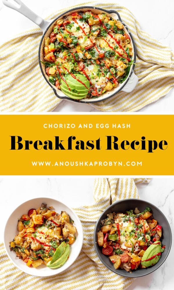 Breakfast Hash Recipe Chorizo Eggs Avocado Brunch Ideas UK Blogger Pinterest