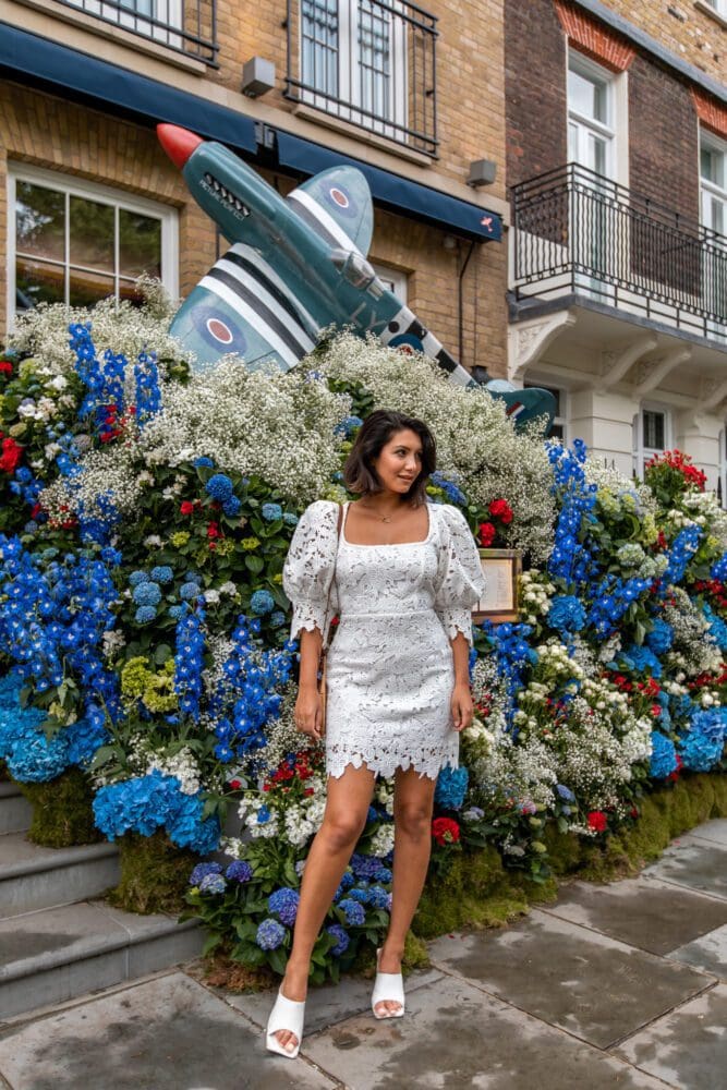 Chelsea in Bloom 2022 Floral Display Spitfire Beaverbrook Town House