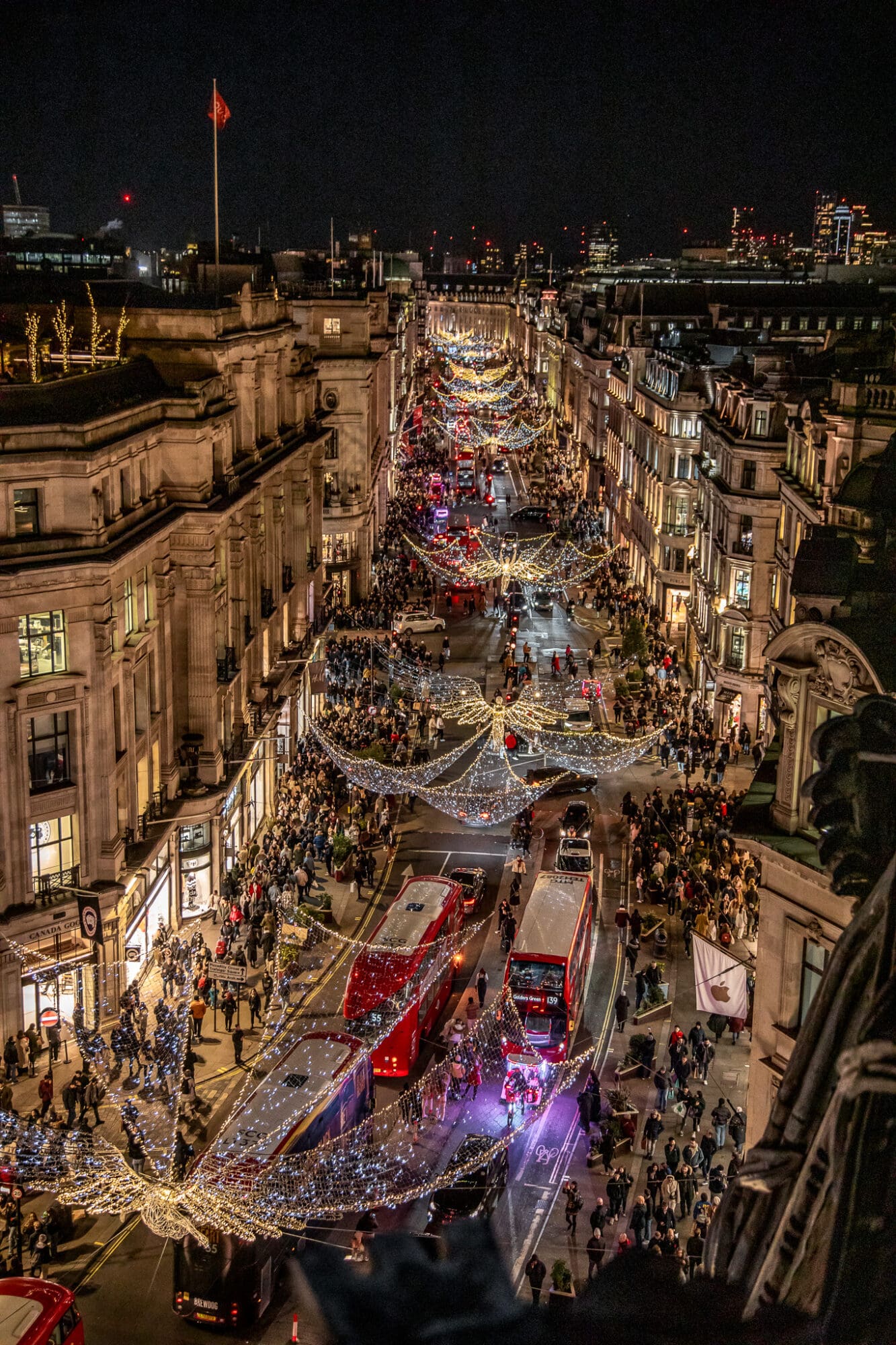 Christmas in London Regent Street Christmas Lights from Above