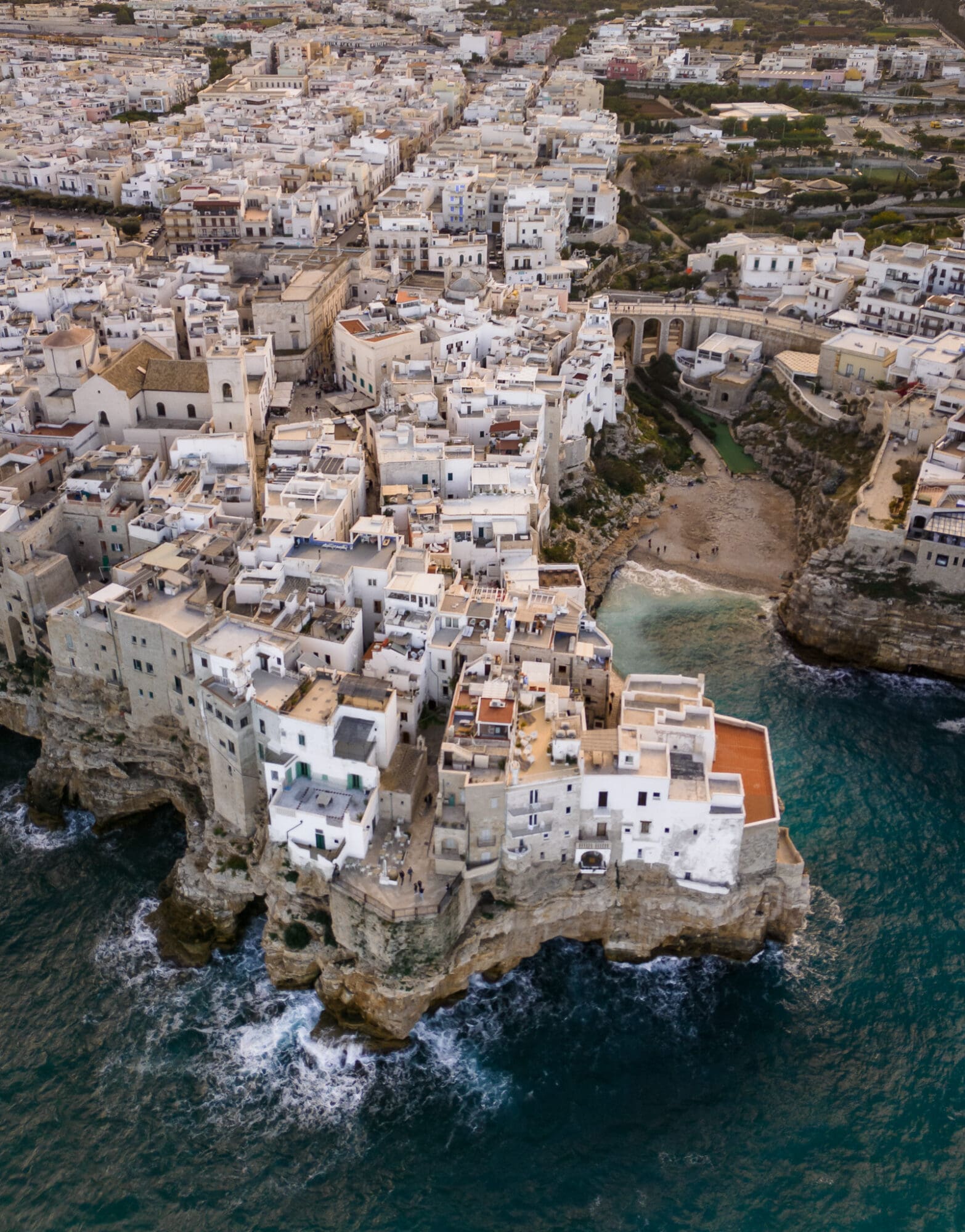 Polignano a Mare aerial view drone Where to visit in Puglia 1