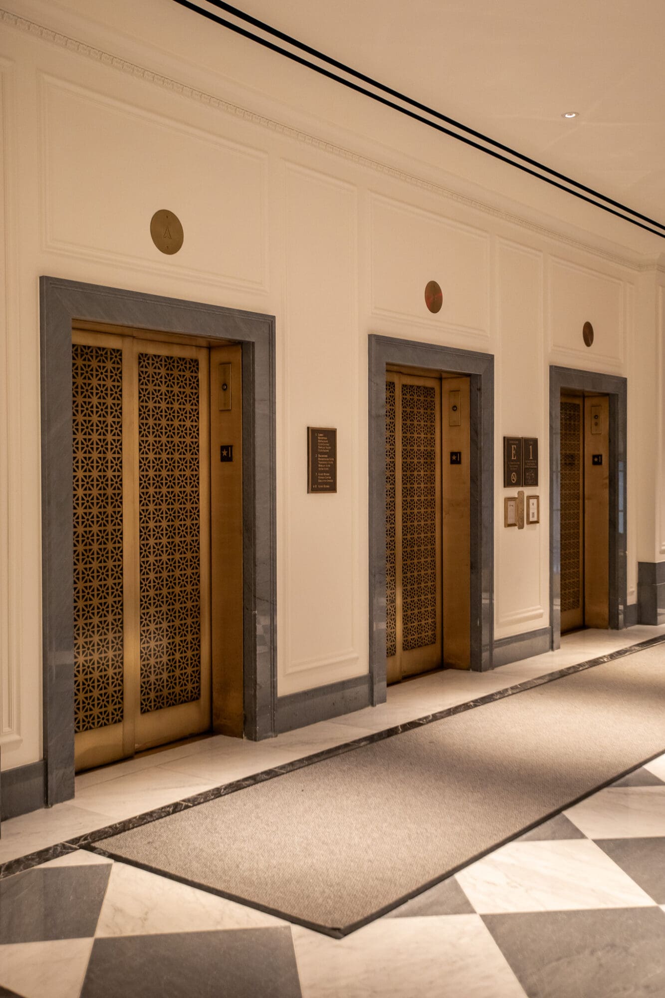 The elevators at the InterContinental Barclay New York