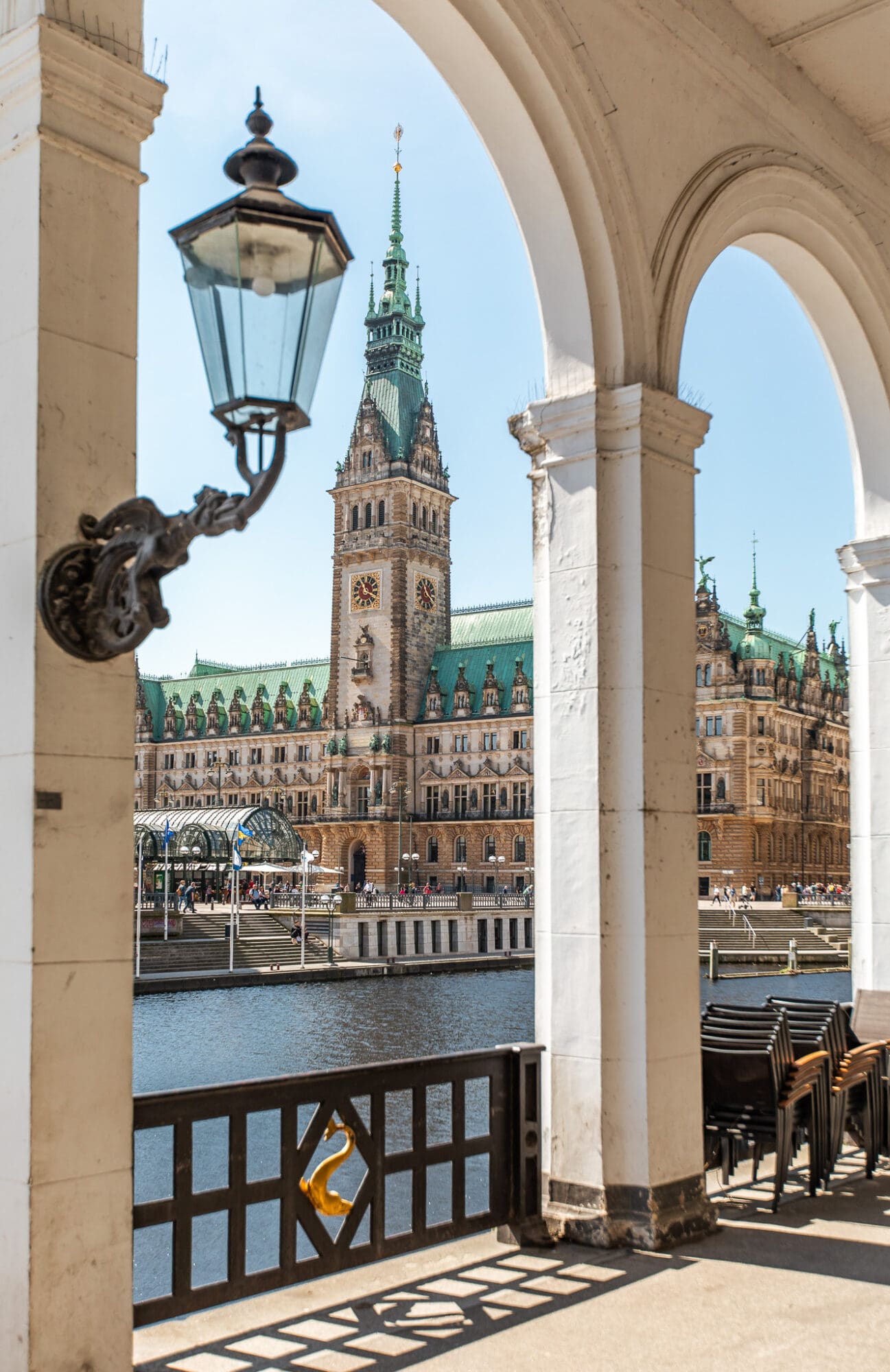 Hamburg Town Hall seen through arches - Things to do in Hamburg, Hamburg Travel Guide