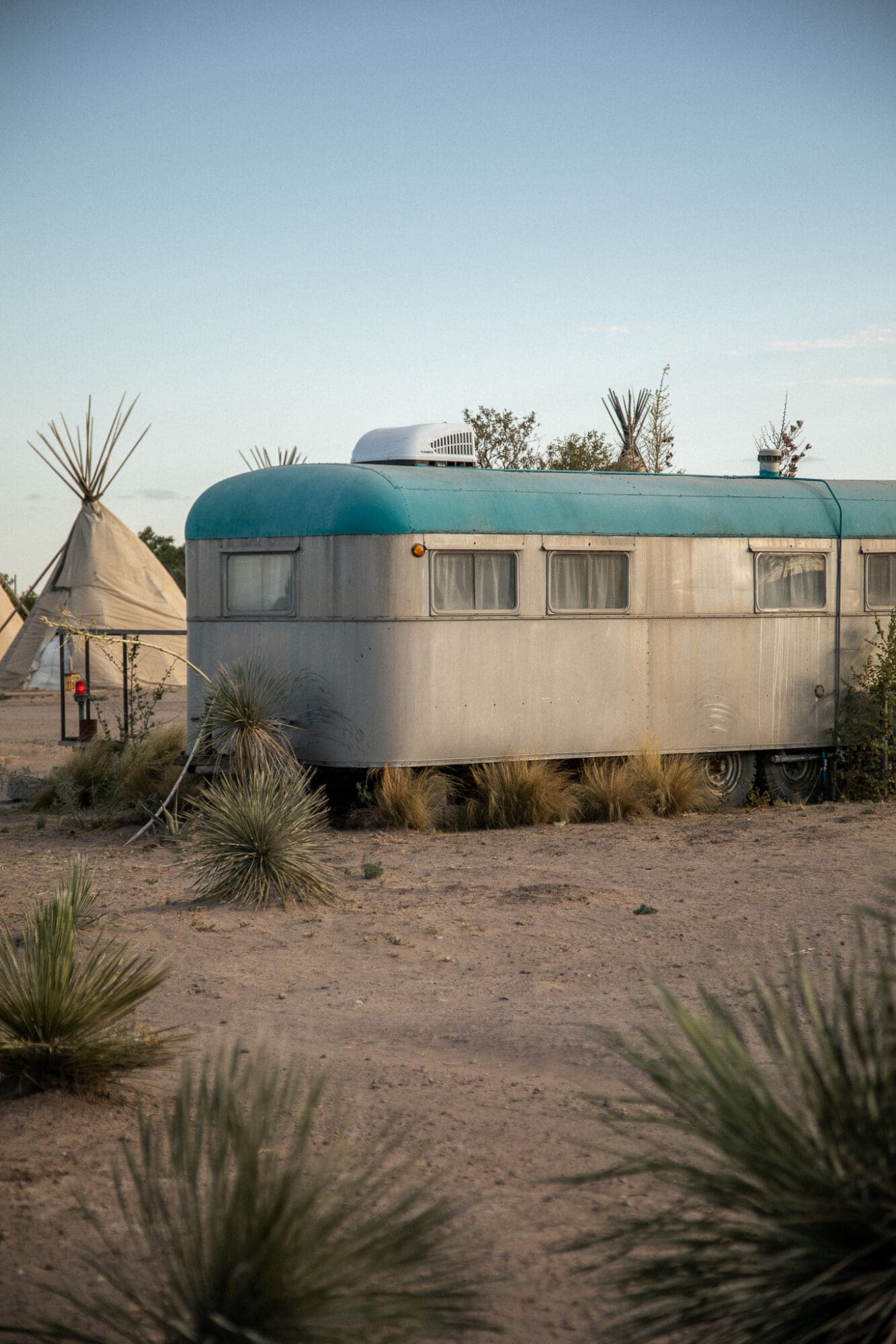 Retro Trailer at El Cosmico, Marfa West Texas