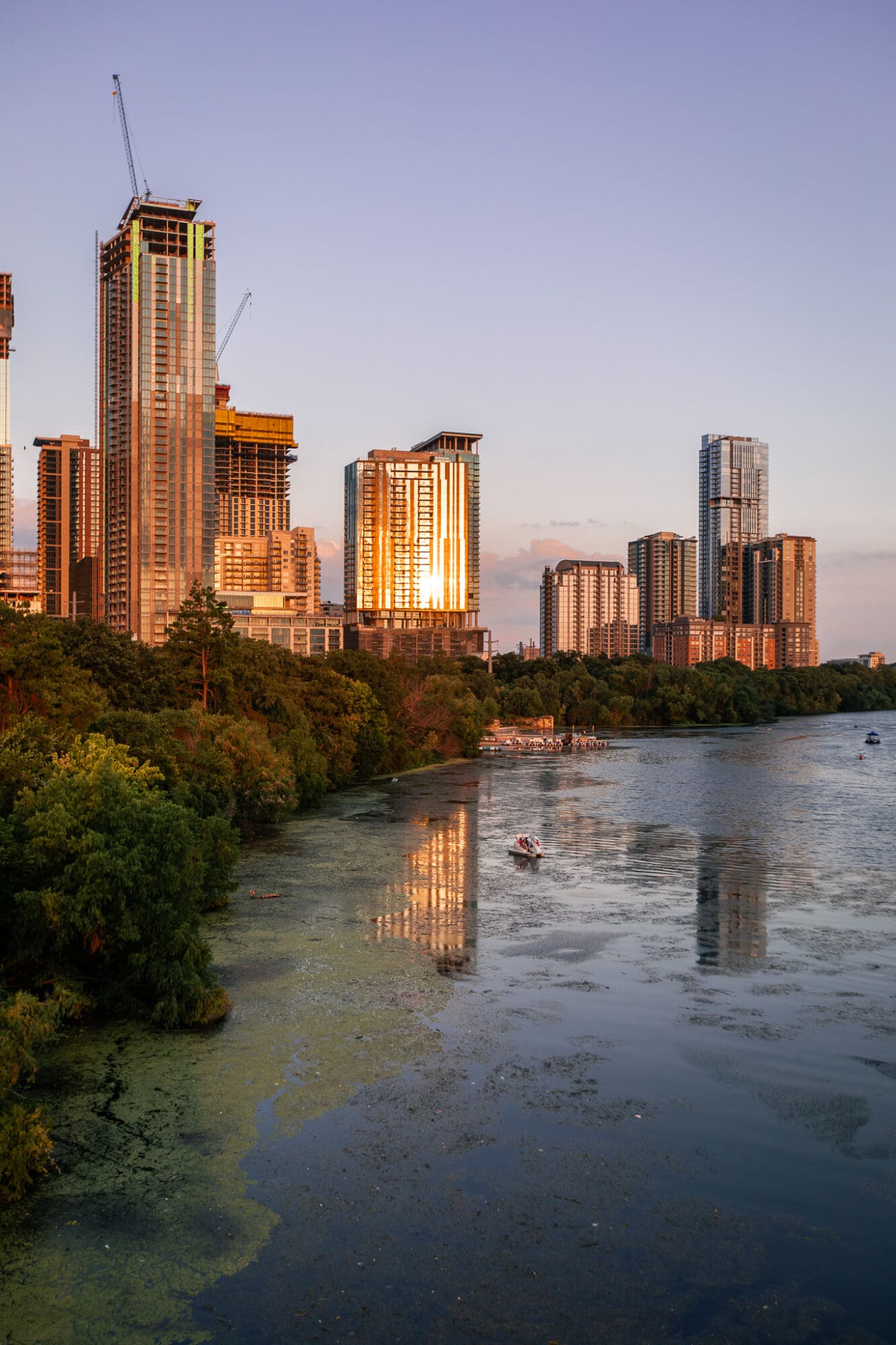 Lady Bird Lake Kayaking Sunset Austin Texas