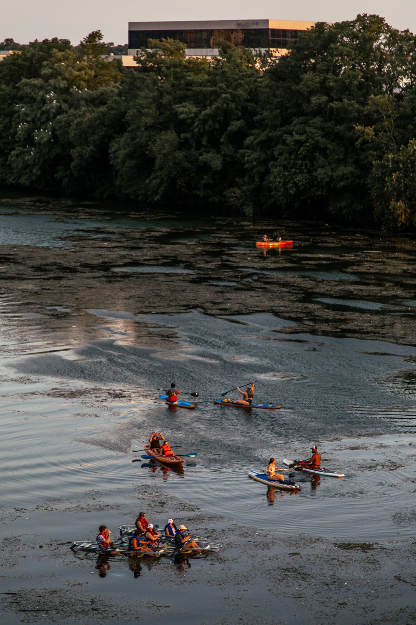 Lady Bird Lake Kayaking Sunset Austin Texas