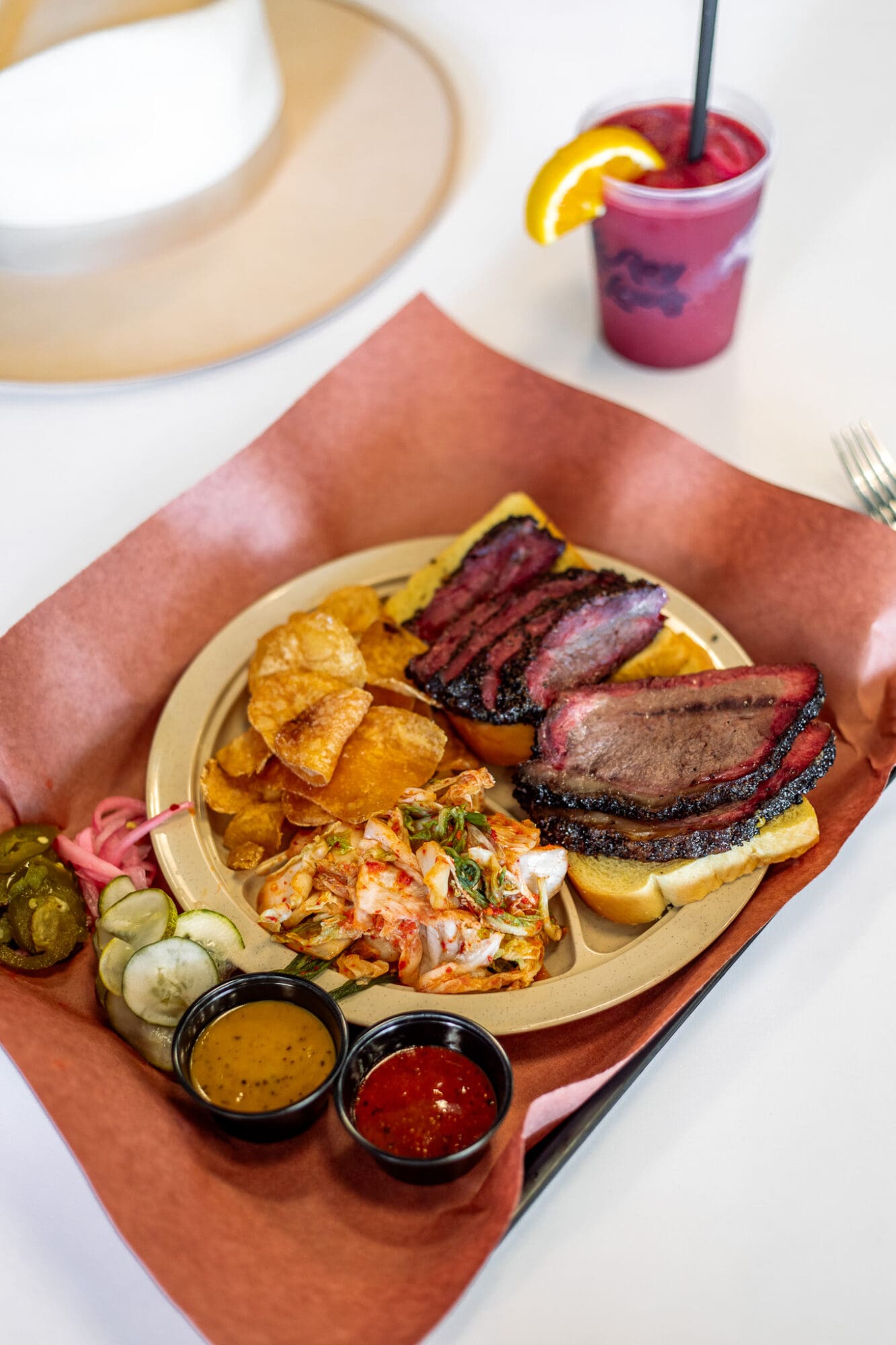 LeRoy & Lewis barbecue restaurant Austin Texas Platter