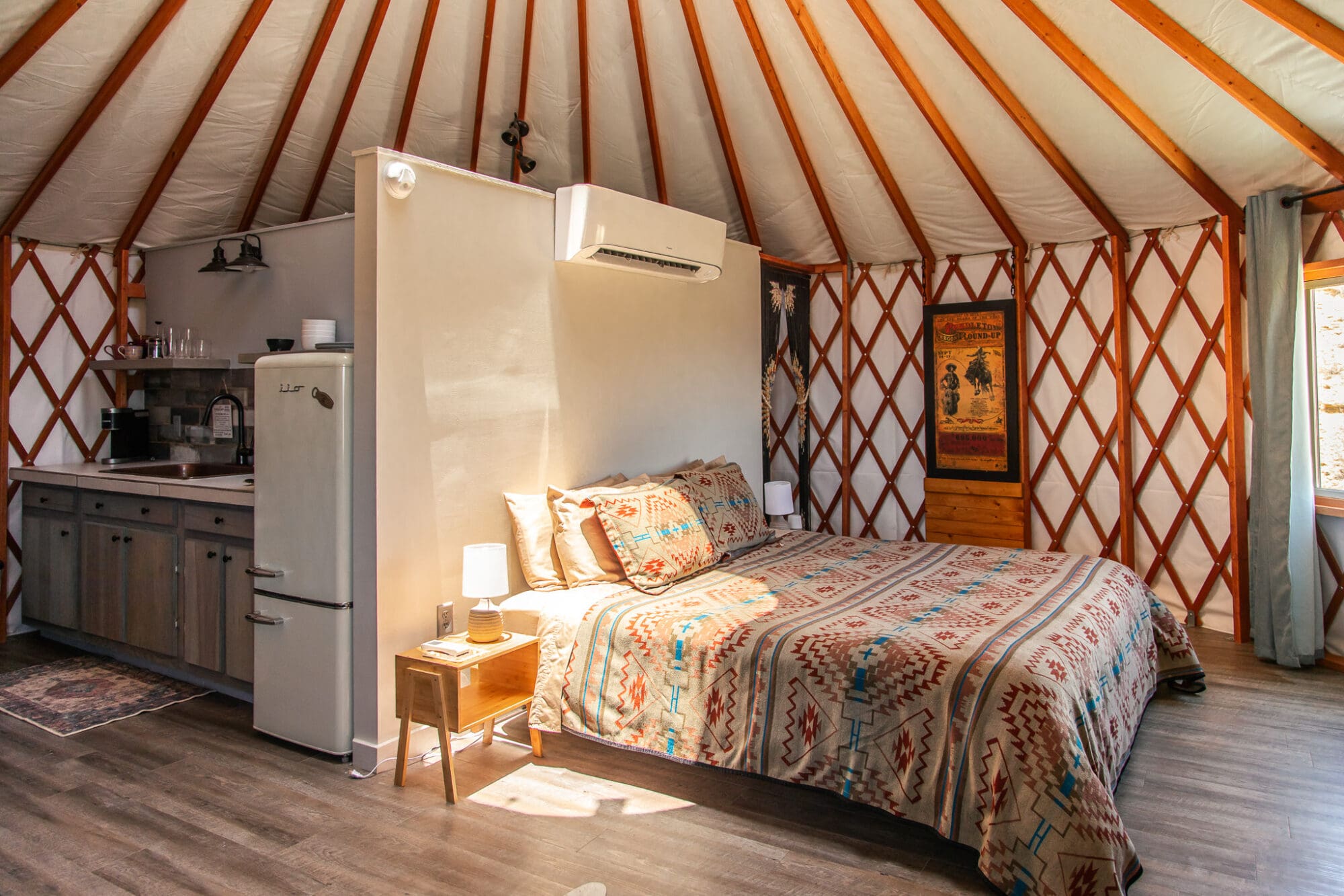 Terlingua Escondido Yurt Interior Review Big Bend National Park West Texas Road Trip