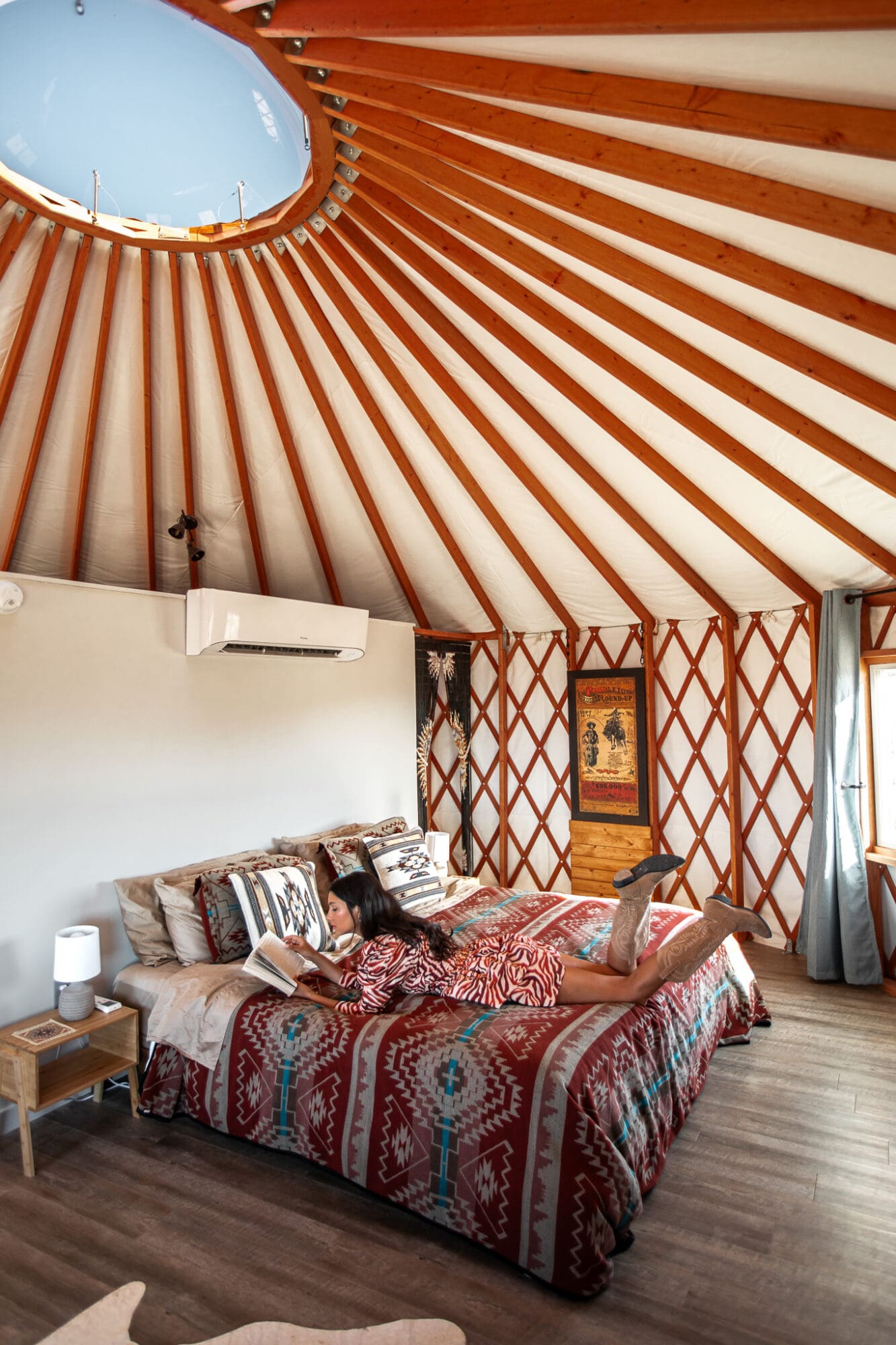 Where to stay in Terlingua Escondido Yurt Interior Review Big Bend National Park West Texas Road Trip