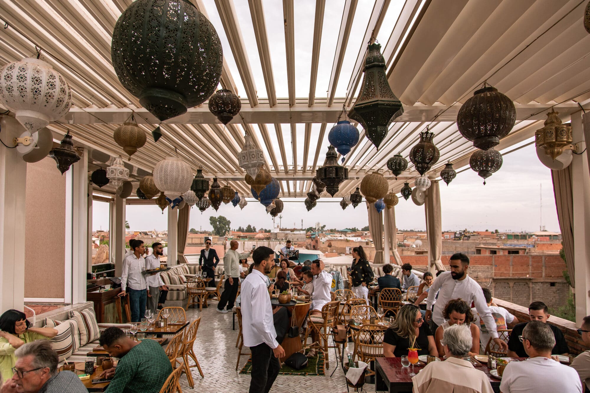 Dar Dar Rooftop Marrakech Restaurant Sunset Dinner View Morocco Ambience Interiors