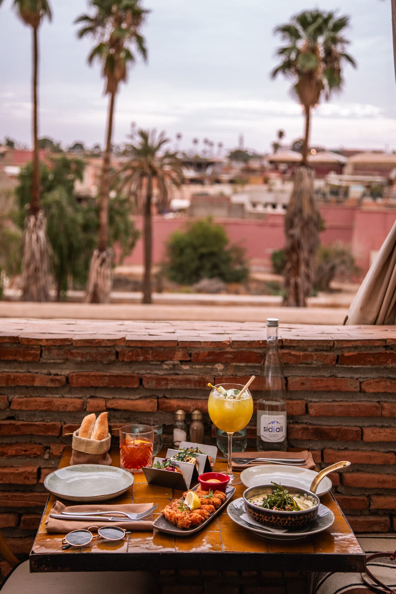 Dar Dar Rooftop Marrakech Restaurant Sunset Dinner View Morocco