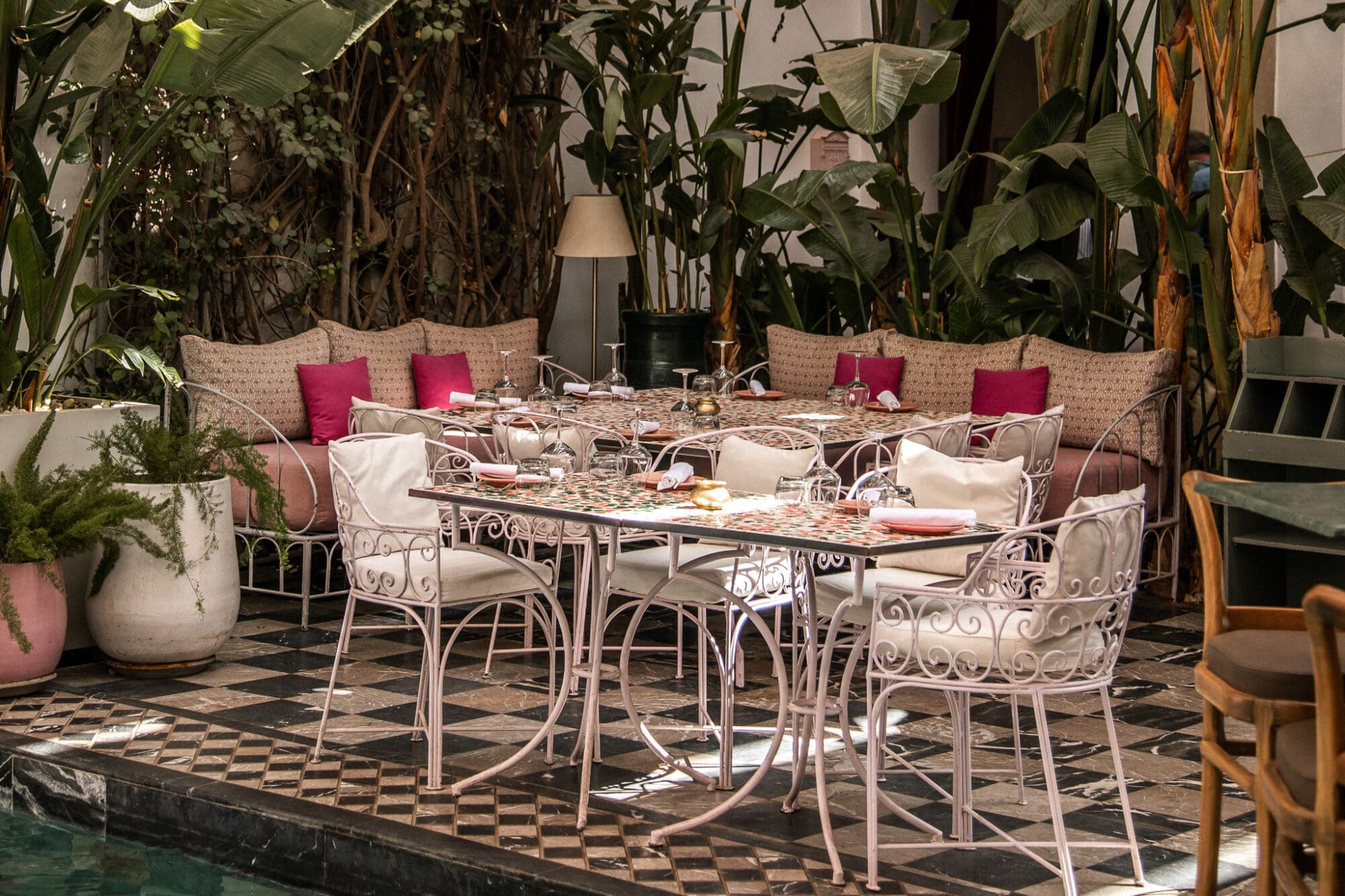 Les Jardins du Lotus Restaurant Interiors Marrakesh Morocco