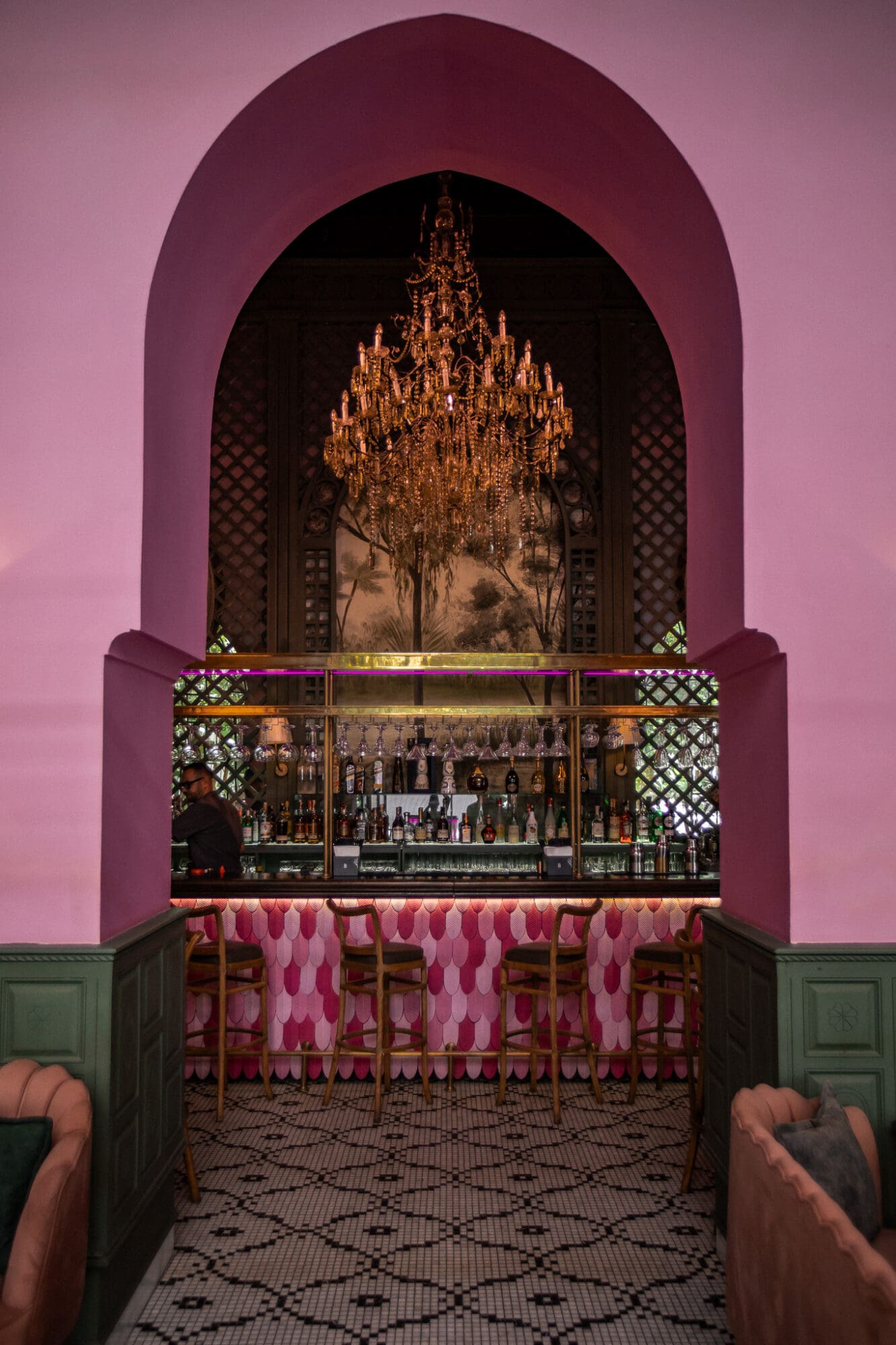 Les Jardin de Lotus Marrakech Restaurant Pink Bar