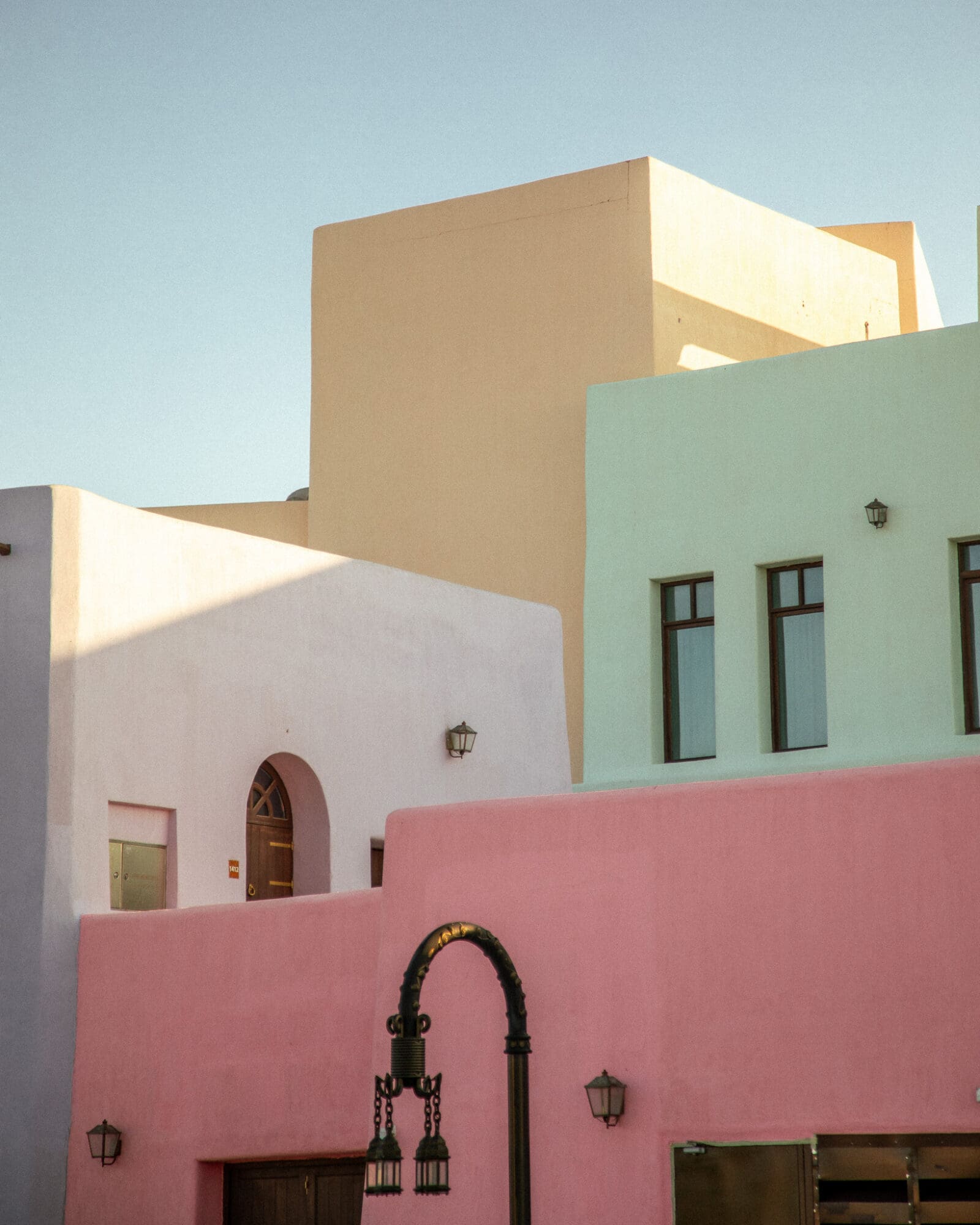 Mina District Pastel Houses Doha Qatar jpg