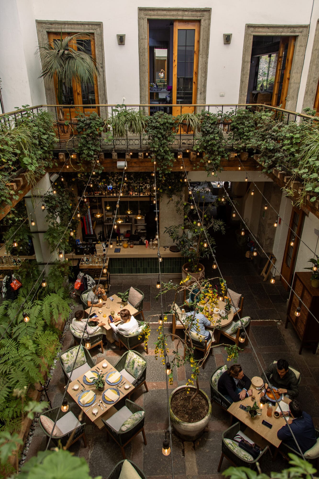 Casa Manzano Restaurant Mexico City Interiors Courtyard
