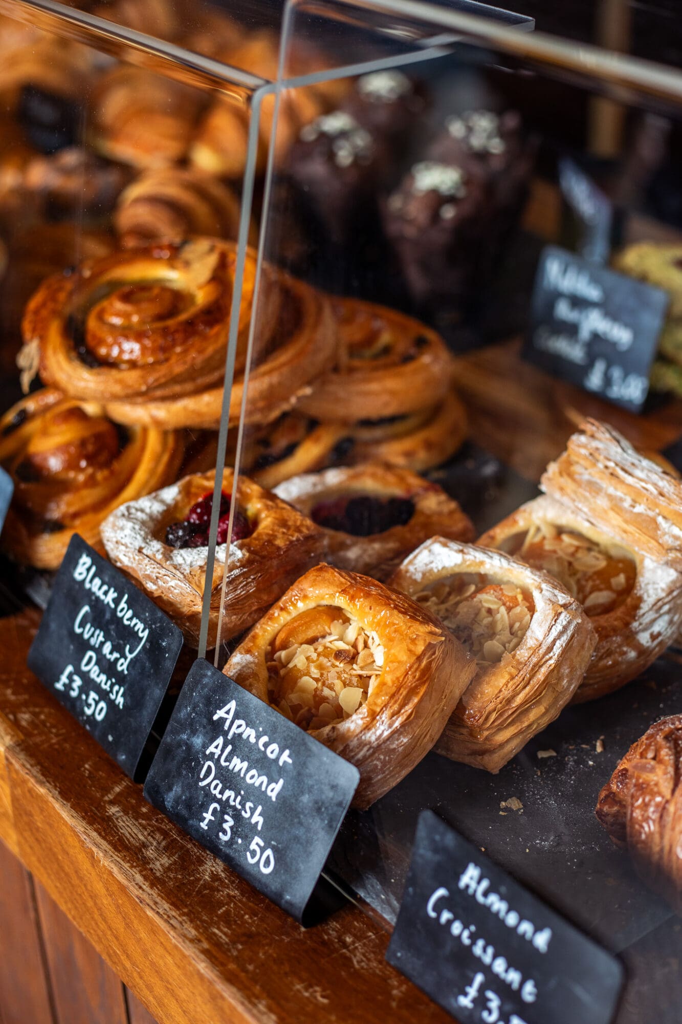 Pastry selection at The Engine House Cafe Walthamstow Wetlands