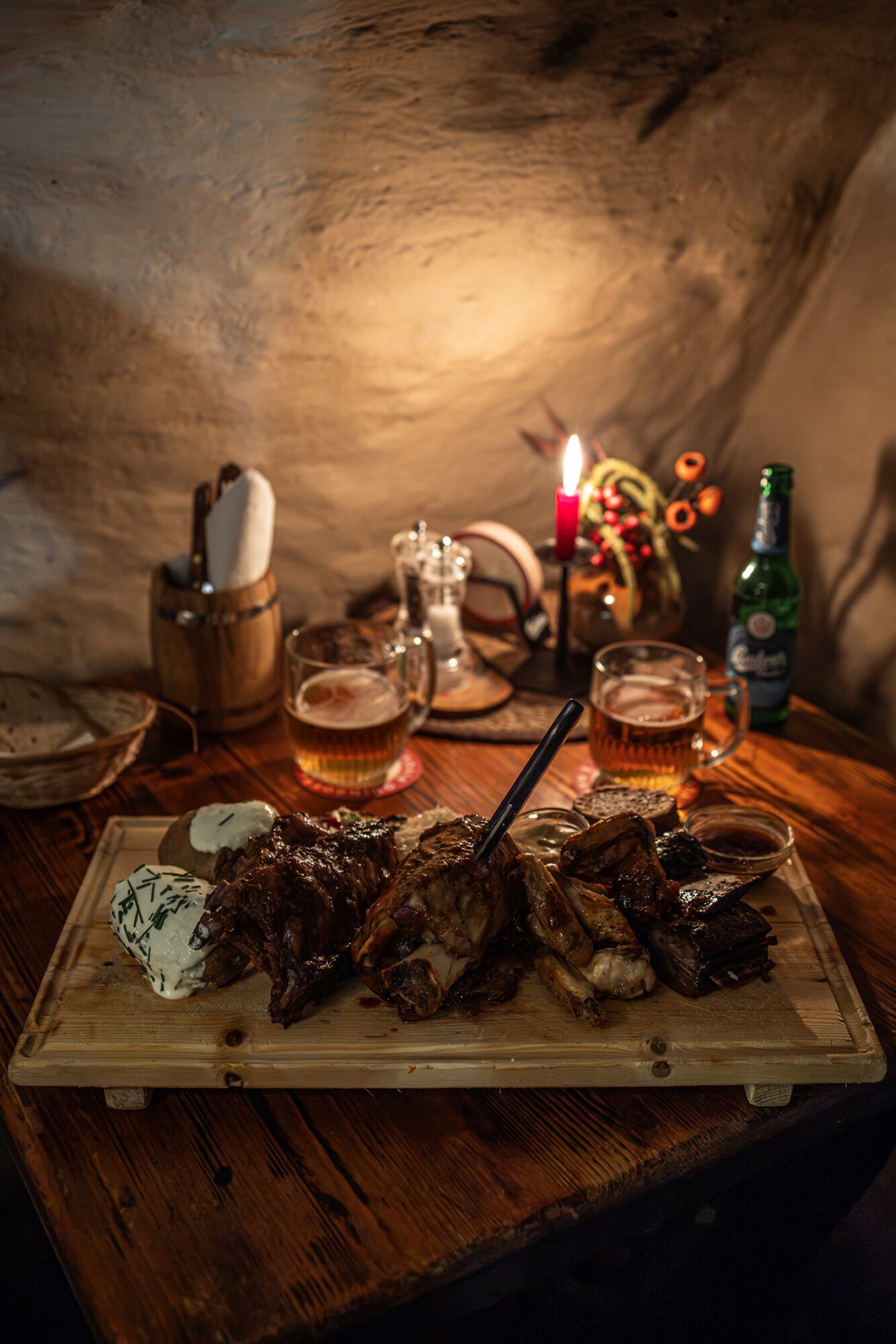 Meat platter Krčma Šatlava Restaurant Dining Cesky Krumlov