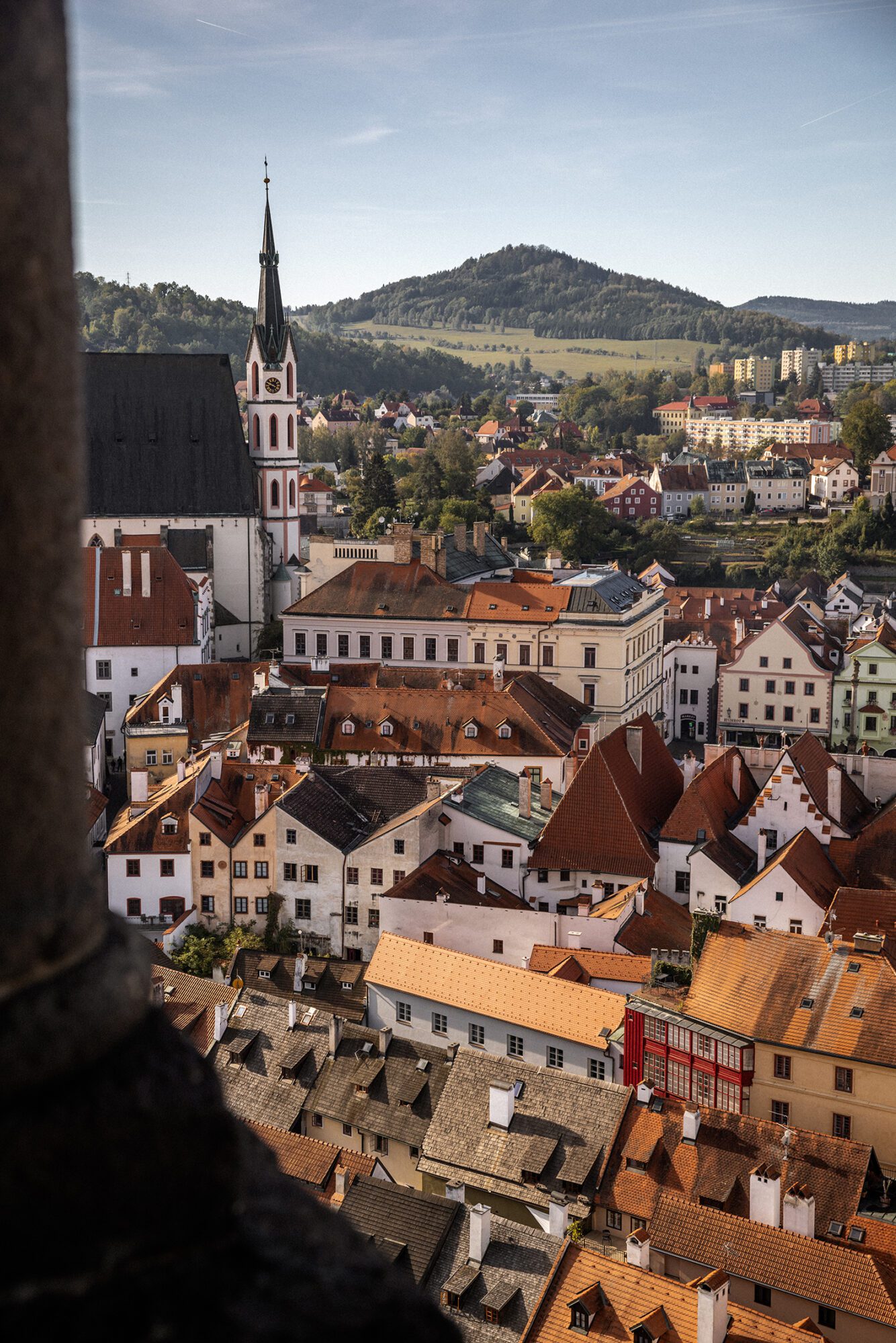 View of Cesky Krumlov from the state castle tower