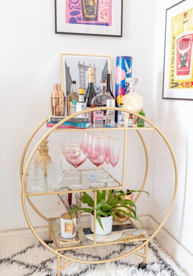 How to style a bar cart Styling Home decor interiors guide Uk Blogger