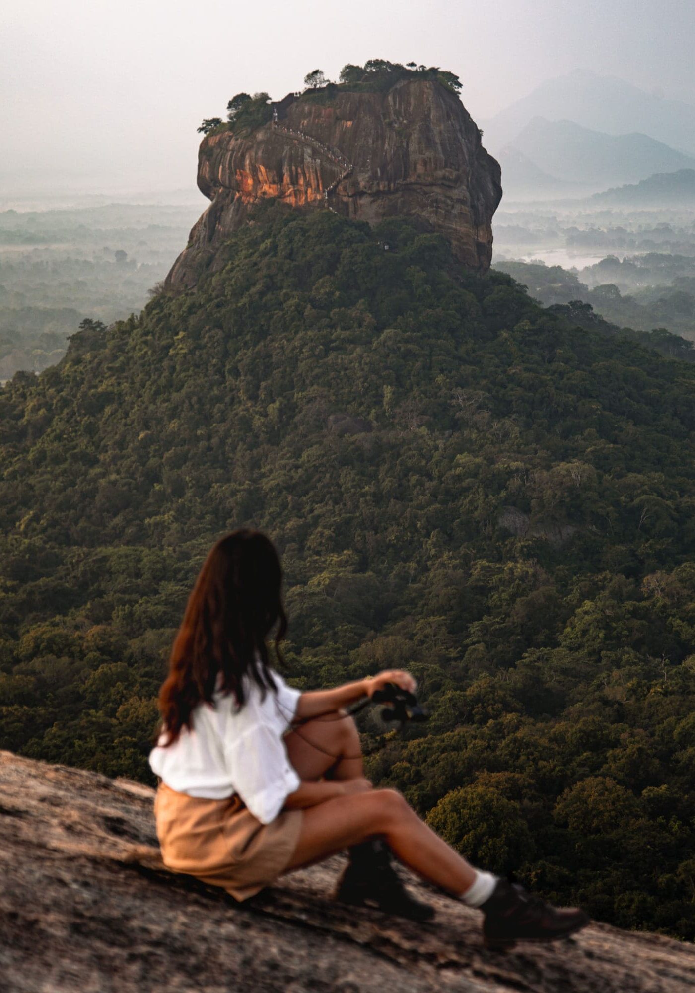 Pidurangala Rock view at sunrise of Lion's Rock