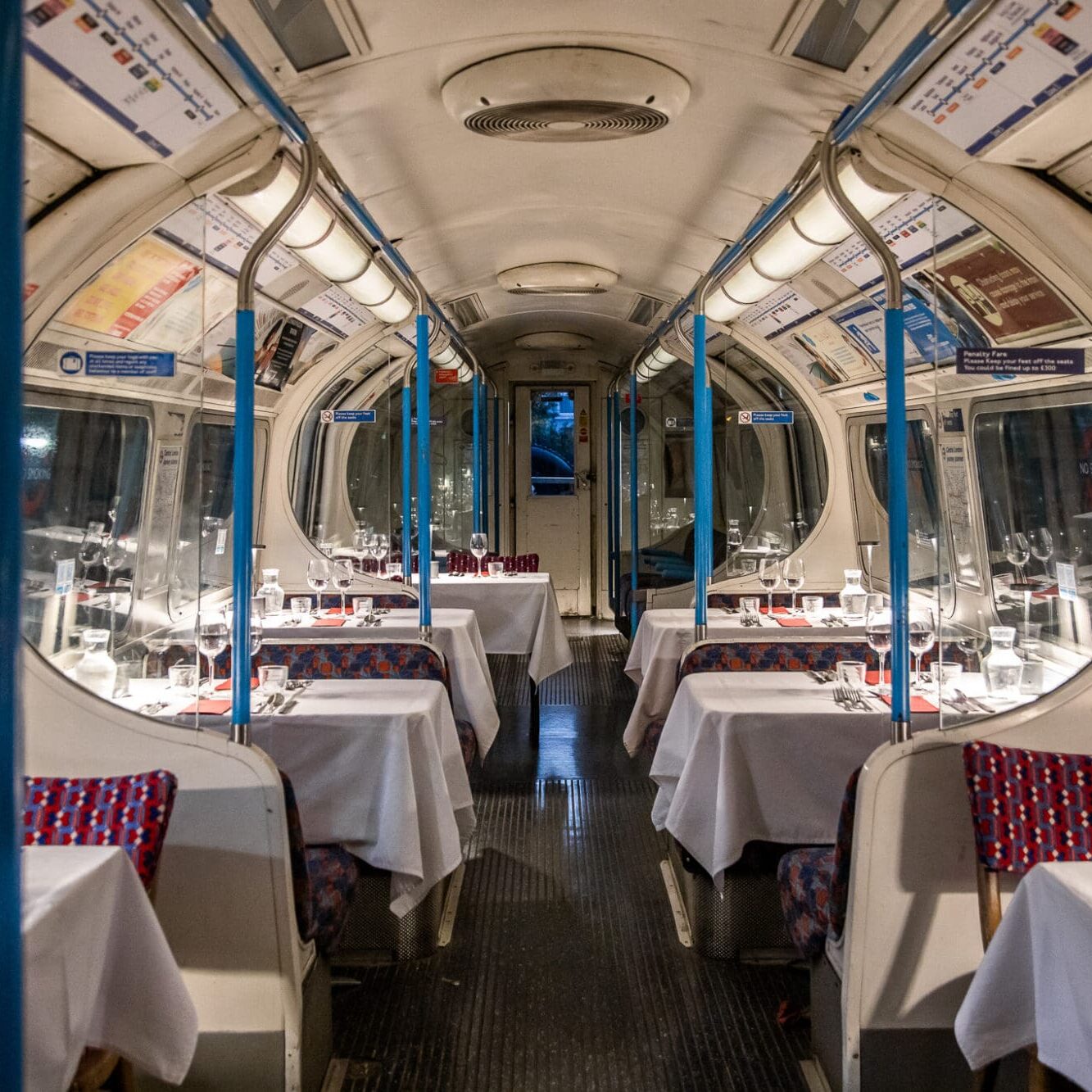 Walthamstow Supper Club Restaurant on a tube train Interior